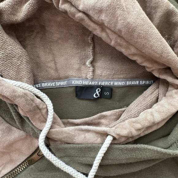 & Ampersand Camo and Green Double Hooded Hoodie - Picture 4 of 5